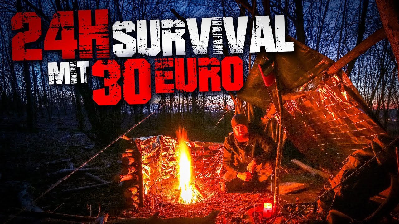 24H SURVIVAL CHALLENGE mit 30€ Ausrüstung im Winter überleben | Fritz Meinecke & NITRO