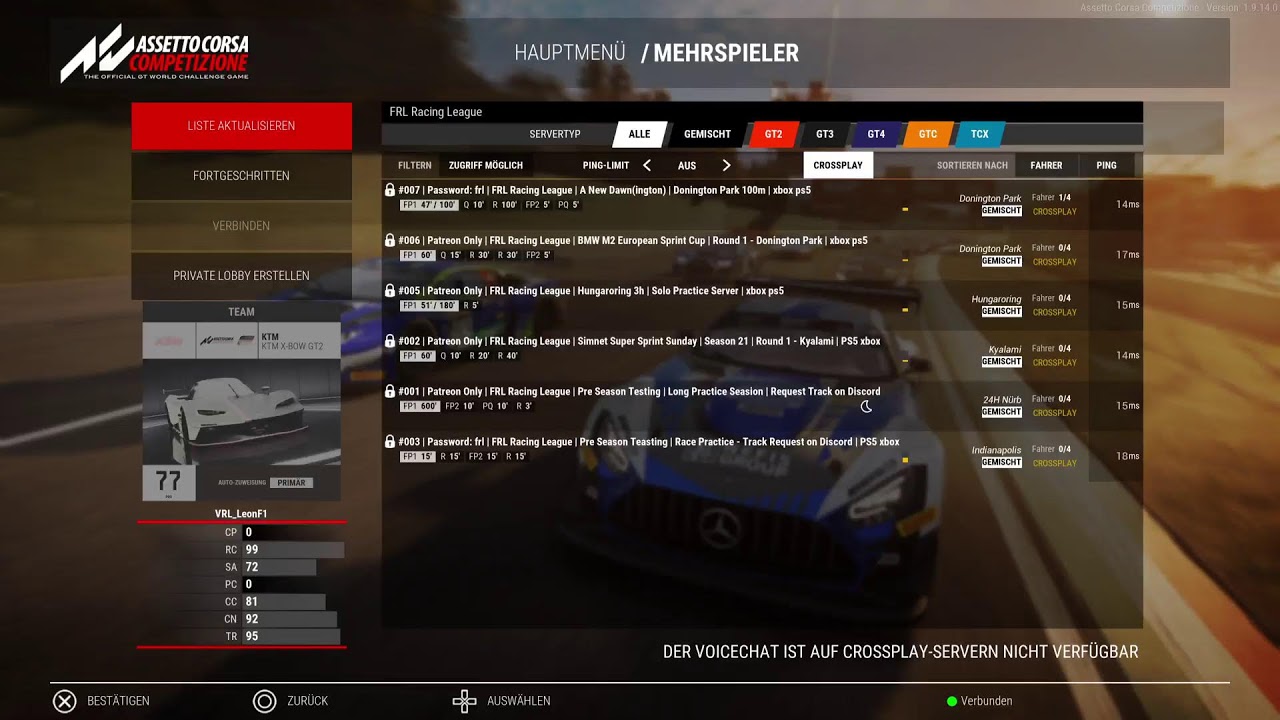 ACC | FRL Racing League 3H Multiclass GT2/GT4 Ungarn | KTM X-BOW GT2 mit Felix