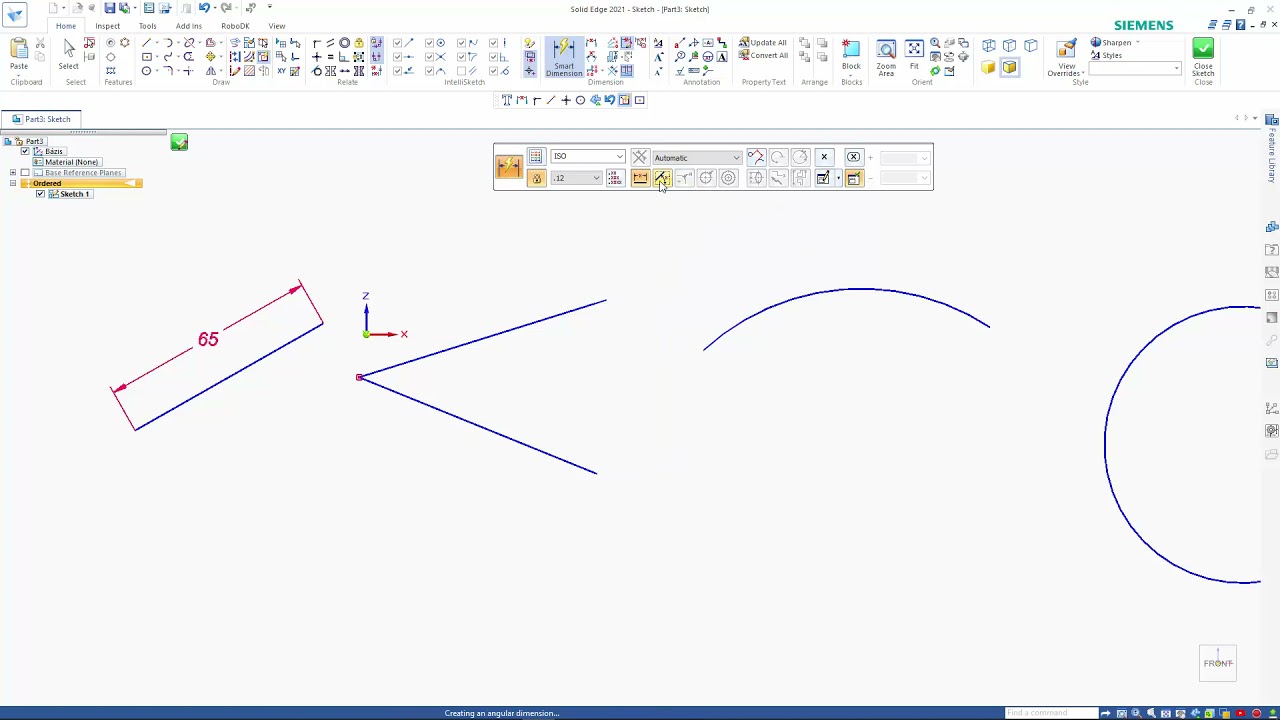Solid Edge 2021 - Smart dimension