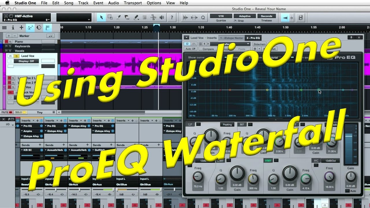 Subtractive EQing Using Presonus Studio One ProEQ Waterfall