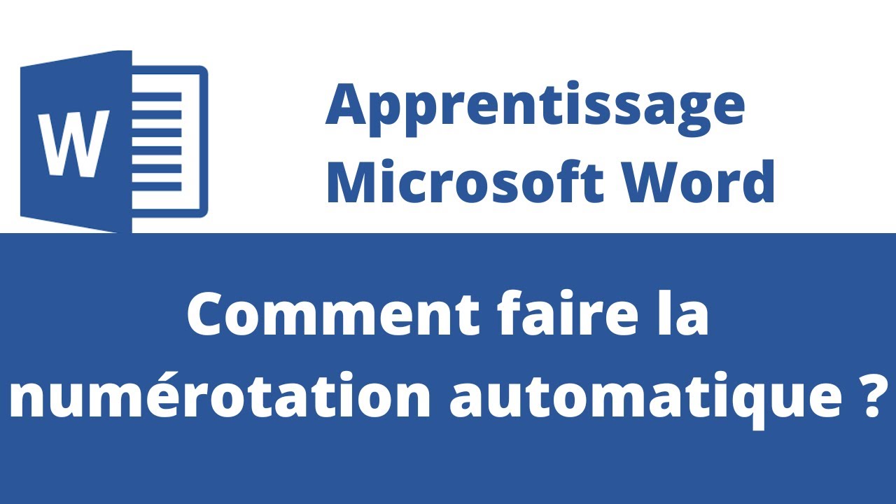 Astuce 5 Comment faire la numerotation automatique MICROSOFT WORD