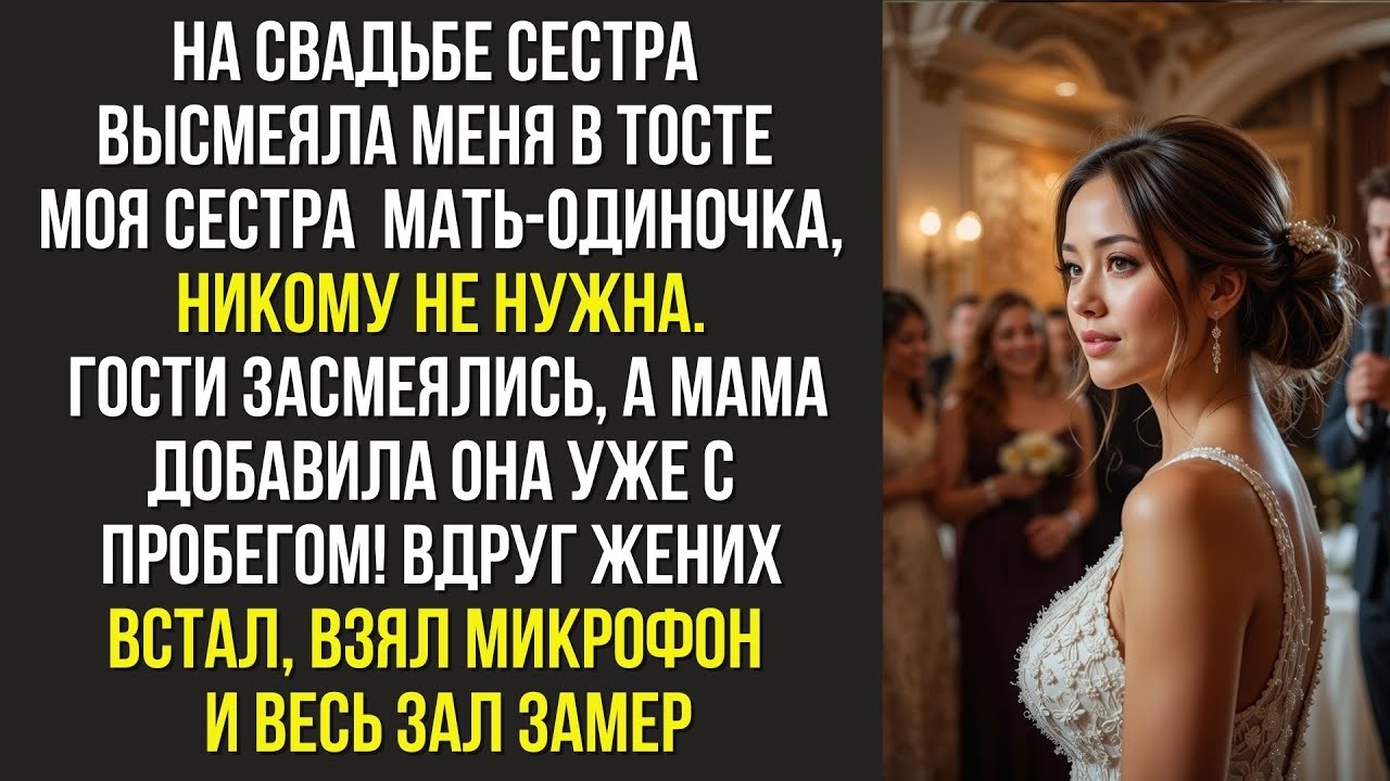 На свадьбе сестра высмеяла меня в тосте   Моя сестра — мать одиночка, никому не нужна