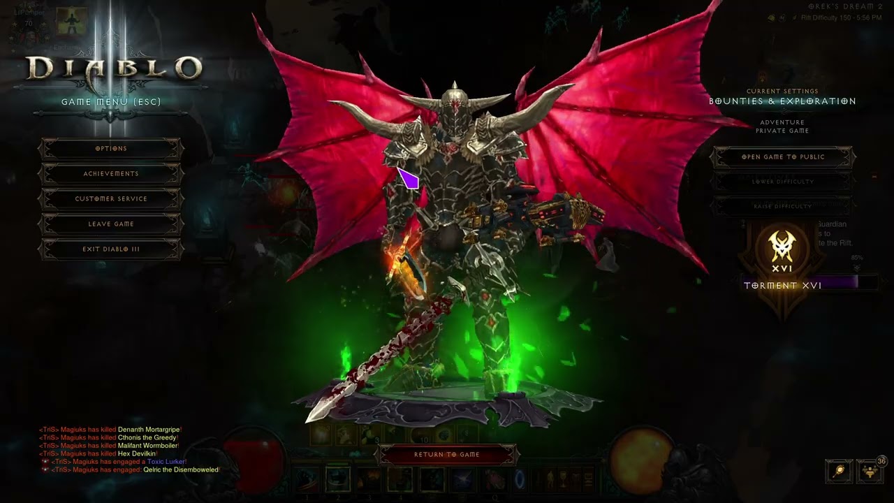 [Diablo 3] Season 37 GR 150 13:02 Barbarian Wastes Rend solo rank 1 EU