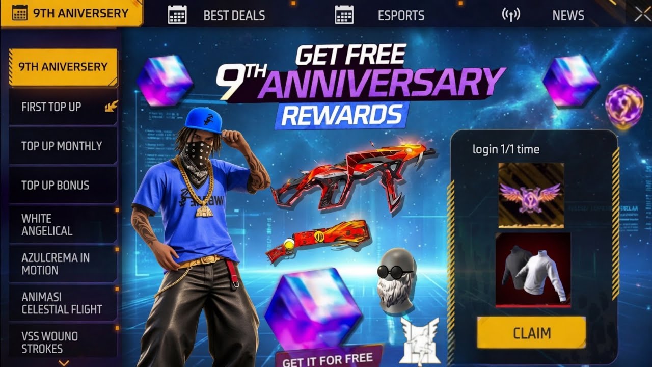 9th Anniversary  ইভেন্ট থেকে ফ্রিতে পাবে সবাই 🤯 9th Anniversary Event Rewards | Free Fire New Event