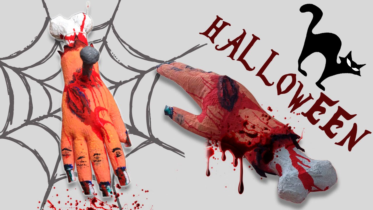 Como Hacer Manos Cercenadas ( Decoración para Halloween )