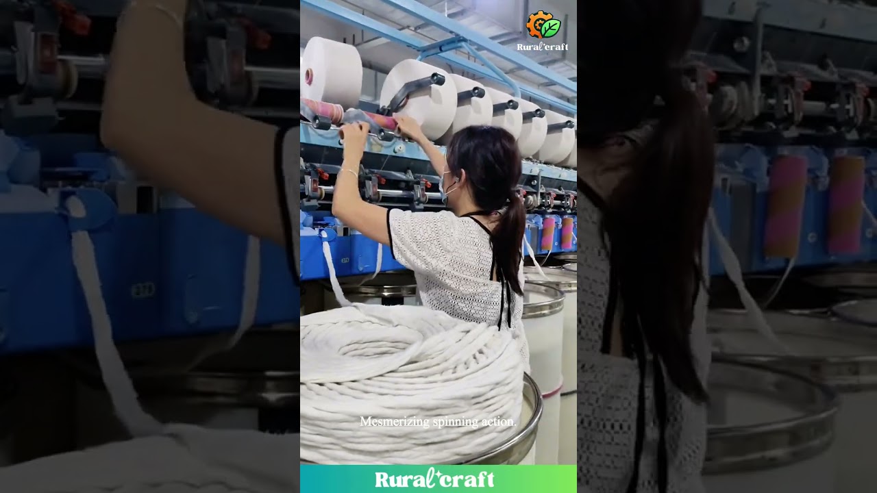 Satisfying Textile Mill Sounds & Action! #asmr #factory #spinning #oddlysatisfying