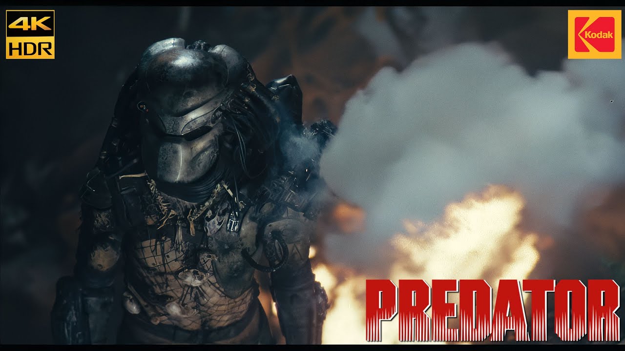 Predator (1987)  Predator vs. Dutch Movie Clip Scene 4K HDR10+ Kodak 2383 D55