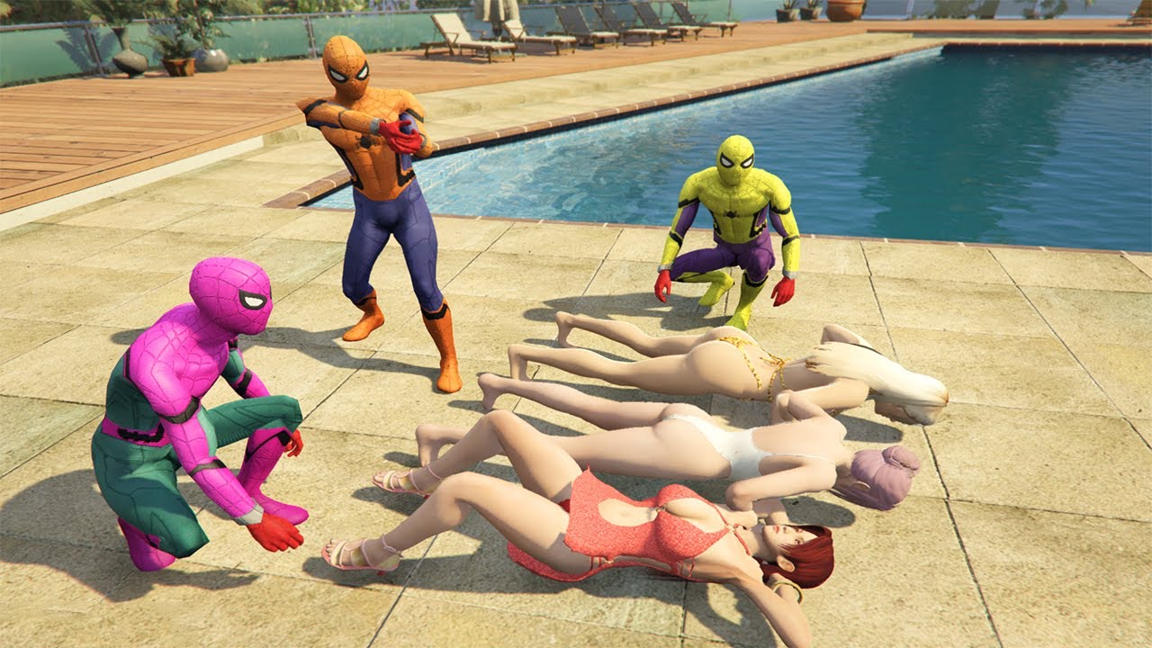 Yellow Spider Man Crazy - GTA 5 Spider Man Compilation 10