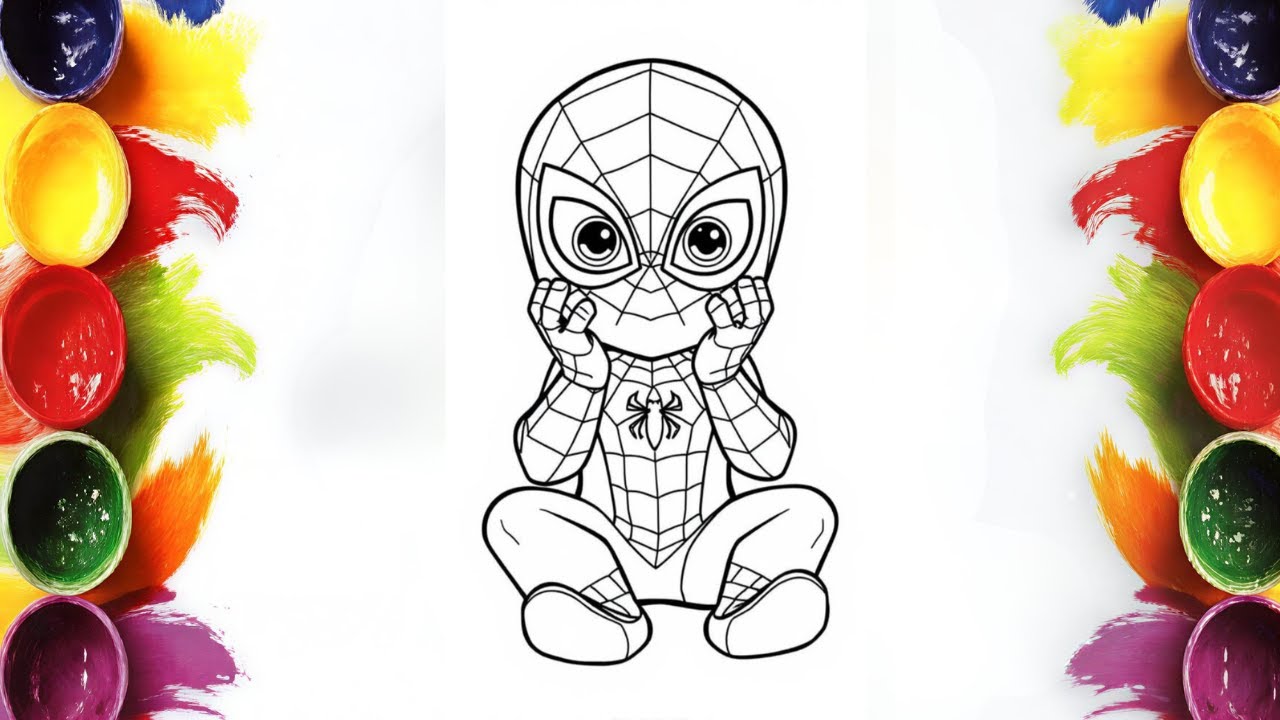 Relaxing Learning: How to Color Baby Spidey | Mini Artist Coloring Tutorial