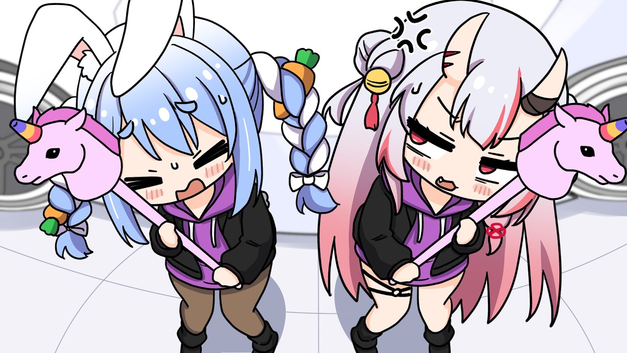Pekora and Ayame use their ASSets to wash a car【Hololive AnimatedClip/Eng sub】【 Pekora/Ayame】