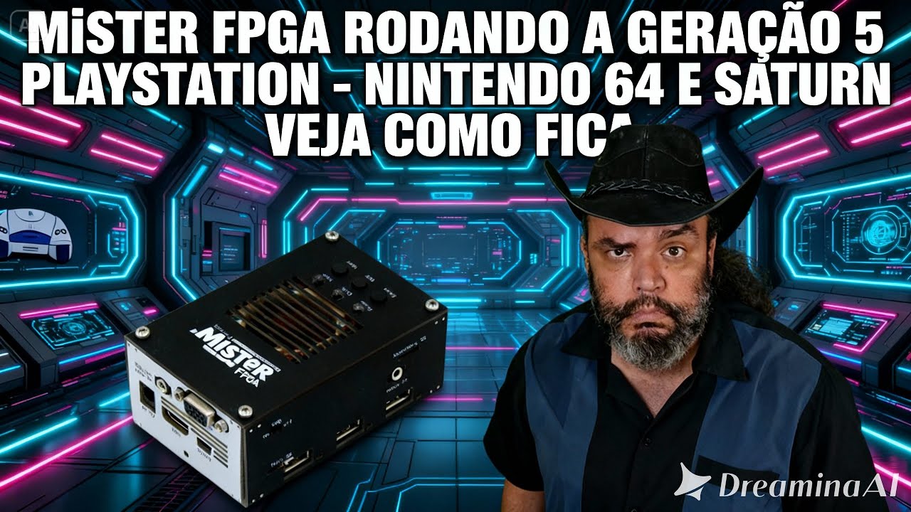 💥 MOSTRANDO MISTER FPGA NA QUINTA GERA&Ccedil;&Atilde;O 💥 Rodando PS1, Nintendo 64 e Saturn - roda LISO!