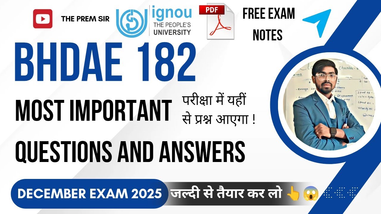 BHDAE 182 | हिन्दी भाषा और सम्प्रेषण | Bhdae 182 most important question and answer 