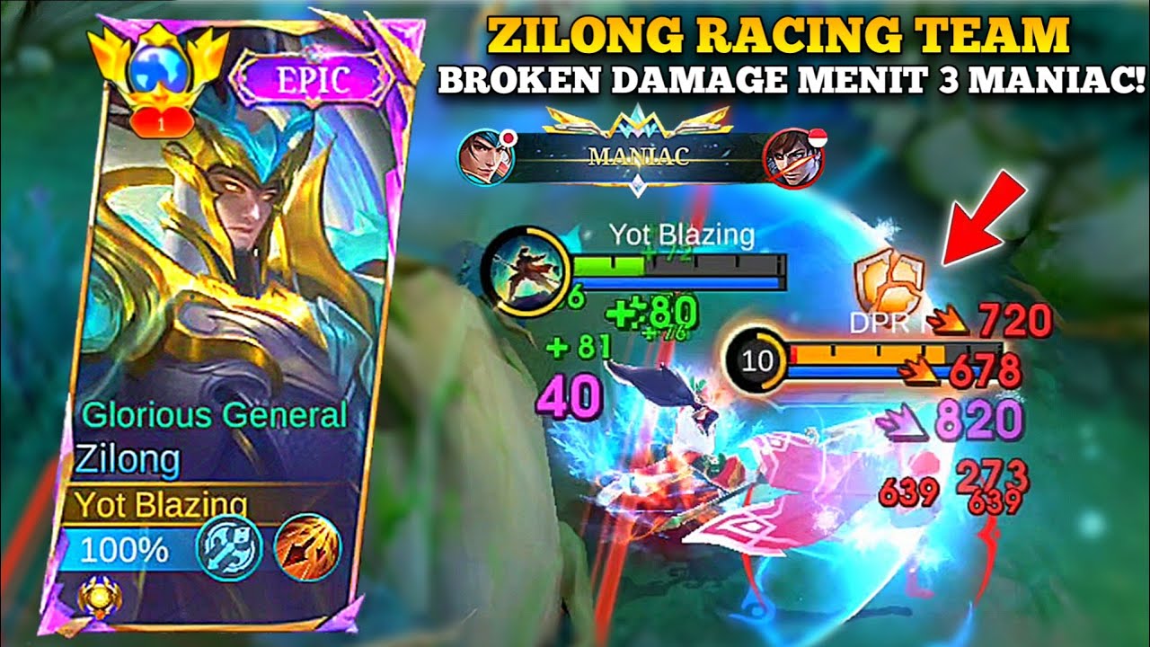 ZILONG RACING TEAM SANGAT FULL PAWER MENIT TIGA UDAH DAPET MANIAC?!! DAMAGE BROKEN MENYALA NYALA!!🔥