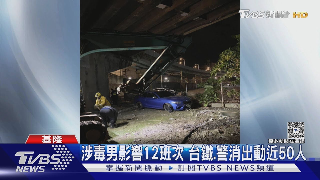 毒駕男闖台鐵 基隆站誤點 旅客擠滿客運｜TVBS新聞 