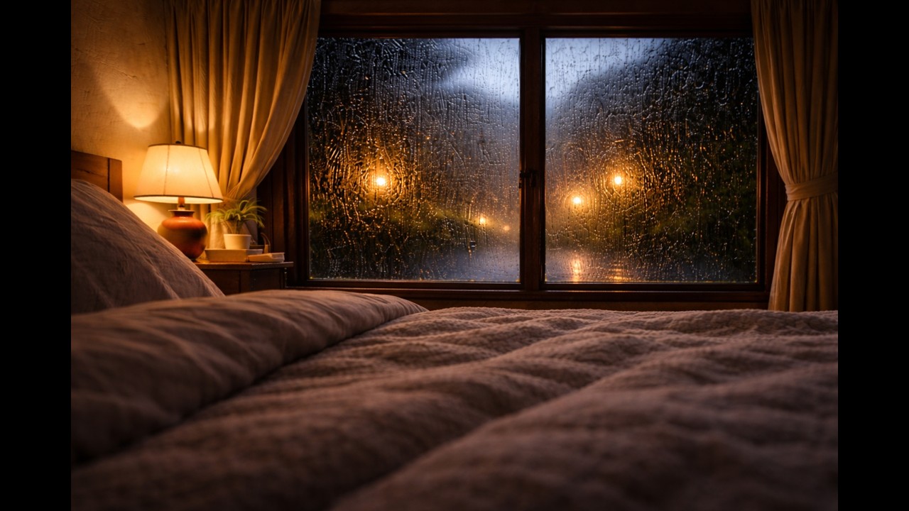Sleep Faster Tonight 🌙 Cozy Rain on Window for Deep Relaxation (8 Hours, No Music)