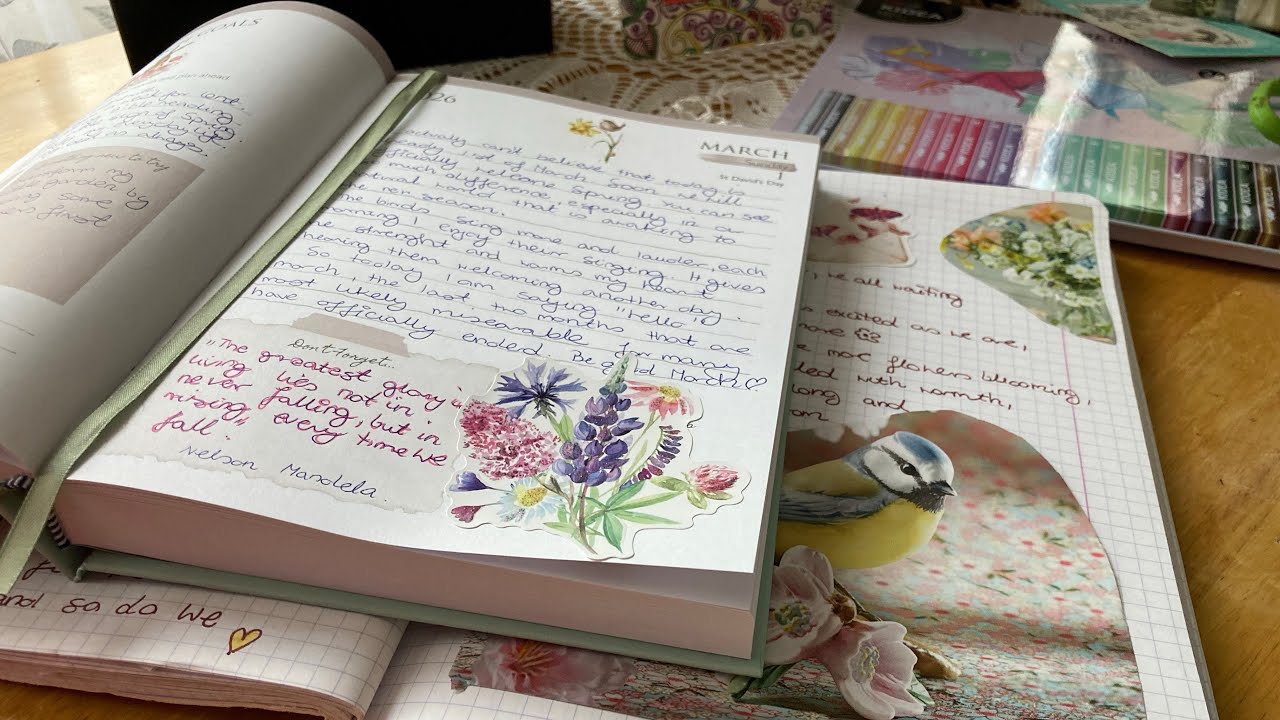 1st of March already . Lets write and fill a notebook  page 🌺