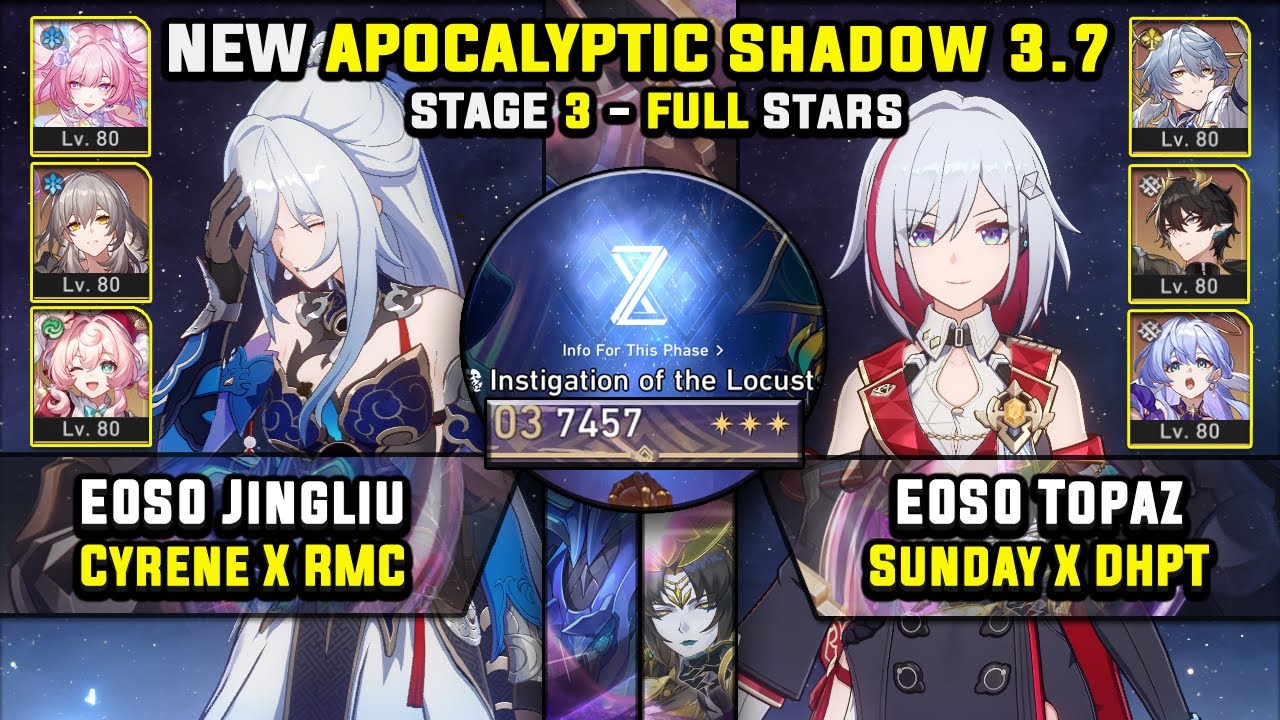 E0 Jingliu Carry W/ Cyrene & E0 Topaz Carry (3 Stars) Apocalyptic Shadow 3 Honkai Star Rail 3.7
