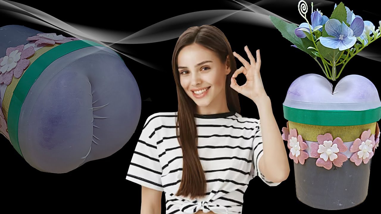 A brilliant idea from a glove and a pot, a flower vase!