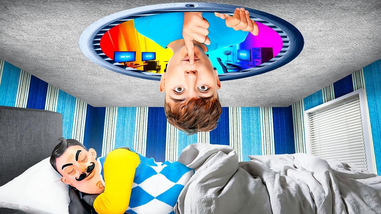 Je CONSTRUIS Une PIÈCE SECRÈTE Dans La Chambre Du VOISIN FOU ! (Hello Neighbor IRL)