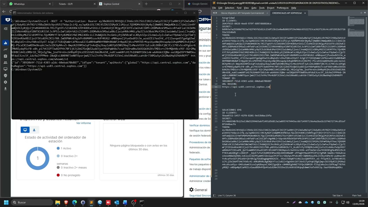 Migración de dispositivos mediante API - SOPHOS CENTRAL
