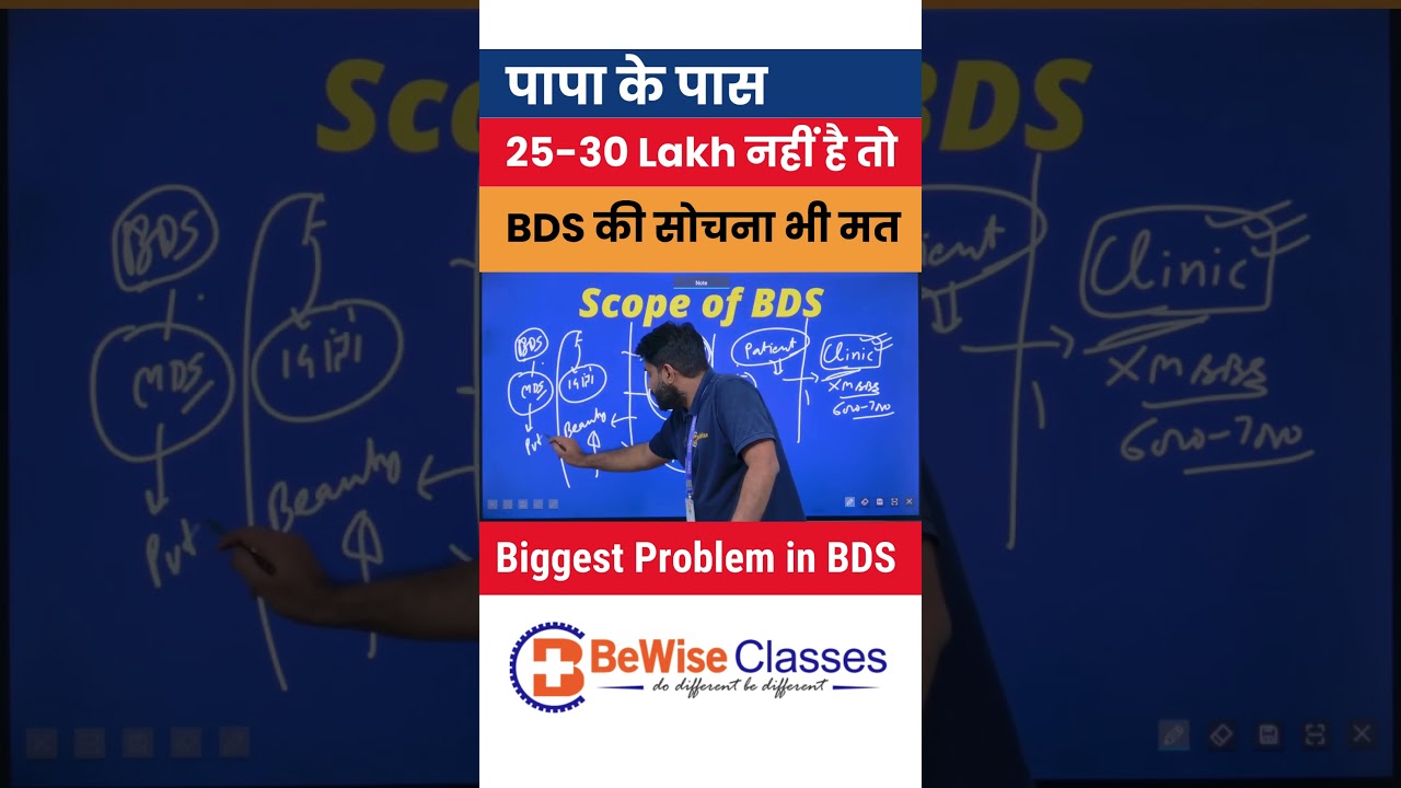 Biggest problem with BDS course | Scope & Career in BDS in India #Sunilsir #Bewiseclasses #neet2024