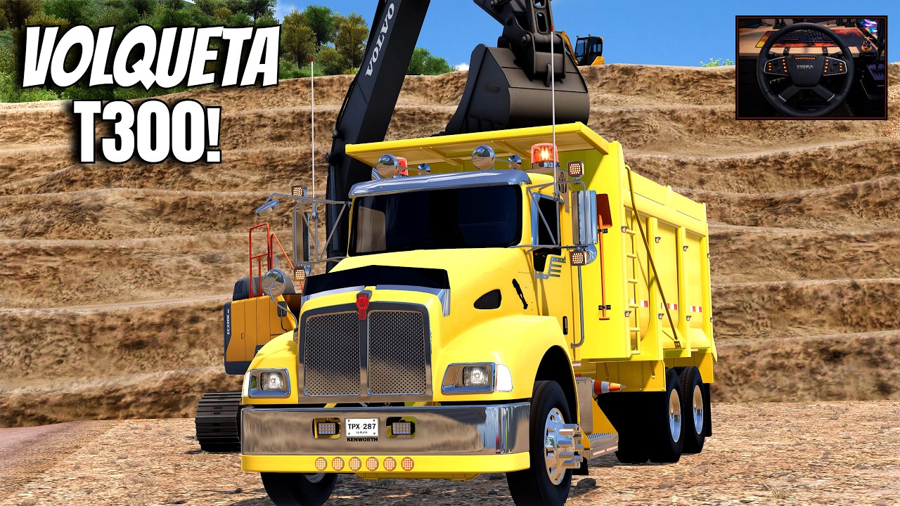 SALIENDO PESADO DE LA MINA 💥18 TONELADAS EN EL KENWORTH T300 | ATS | MOZA RACING | 4K + WHEEL CAM