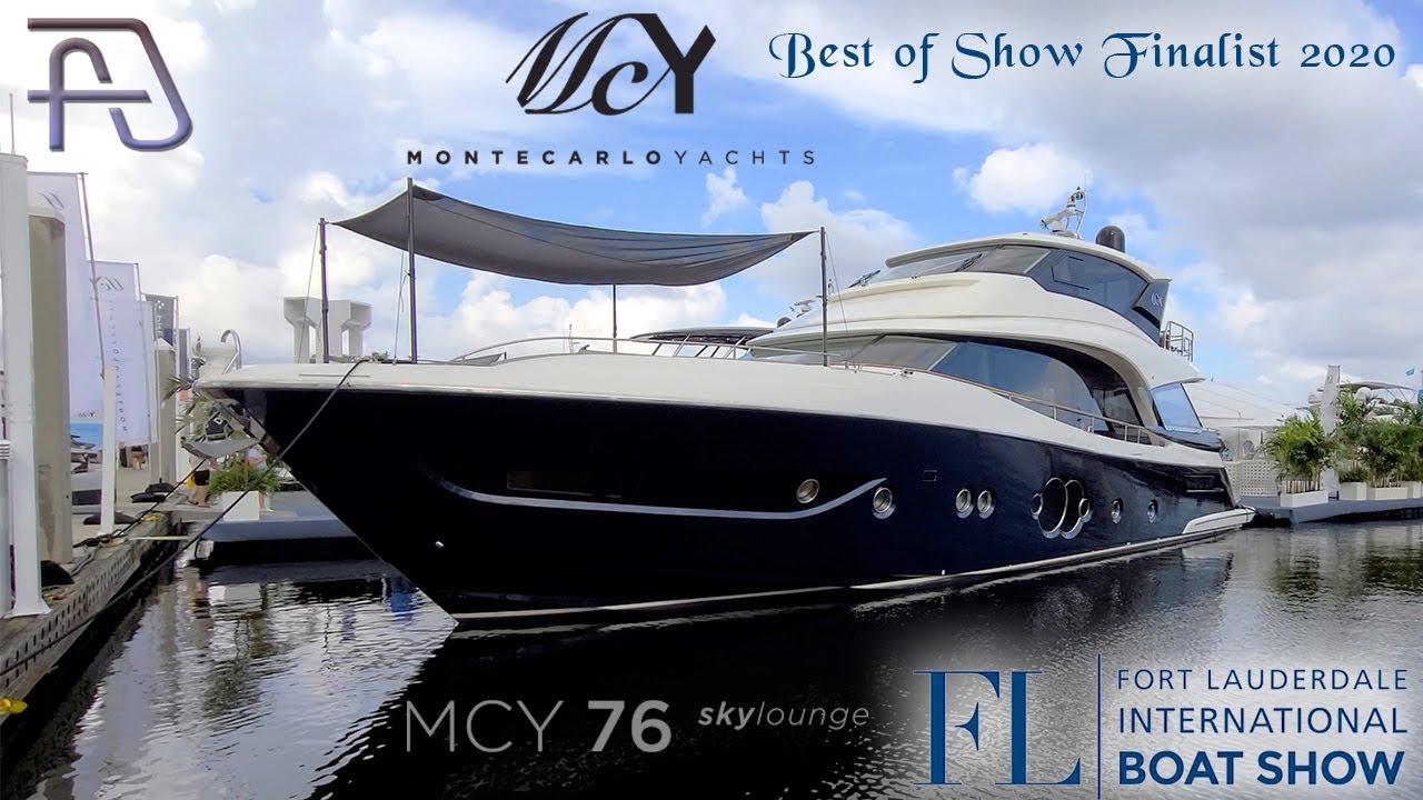 Monte Carlo Yachts MCY 76 Skylounge - Best of Show Finalist at FLIBS 2020 - Full Tour