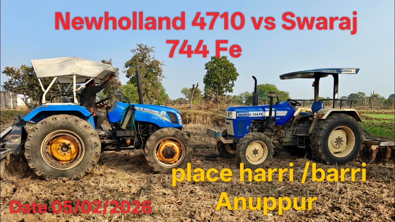 स्वराज 744 Fe के साथ न्यू हॉलैंड 4710  4x4 tractor competition #trectorvideo #swaraj  #newholland