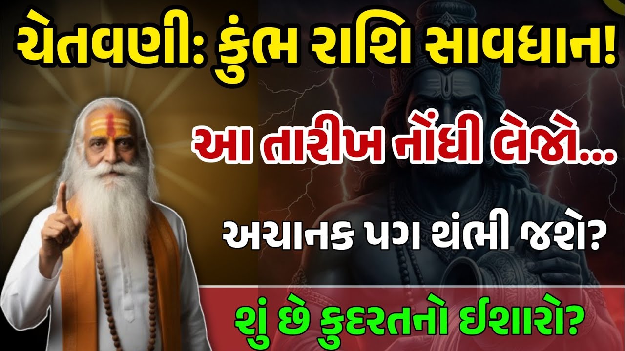 કુંભ રાશિ: આ તારીખ નોંધી લેજો! શનિદેવનો મોટો સંકેત | Kumbh Rashi Prediction Gujarati | Rashifal 2026