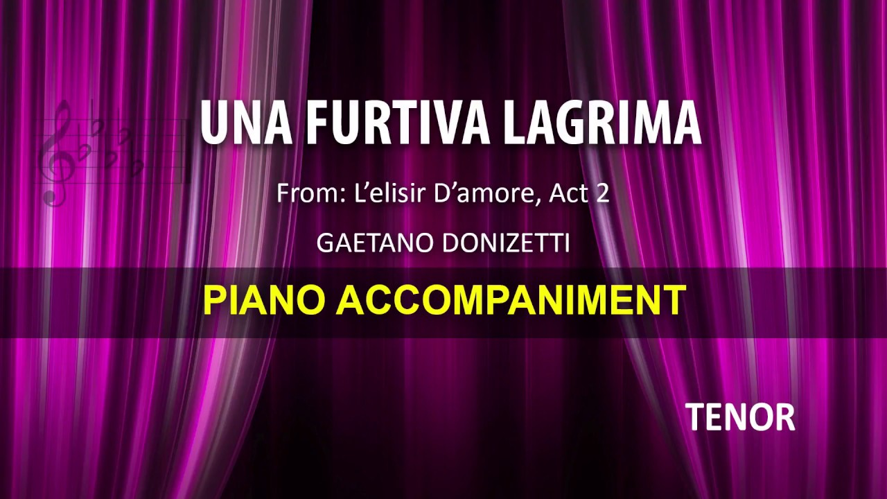 Una Furtiva Lagrima  KARAOKE Animated score