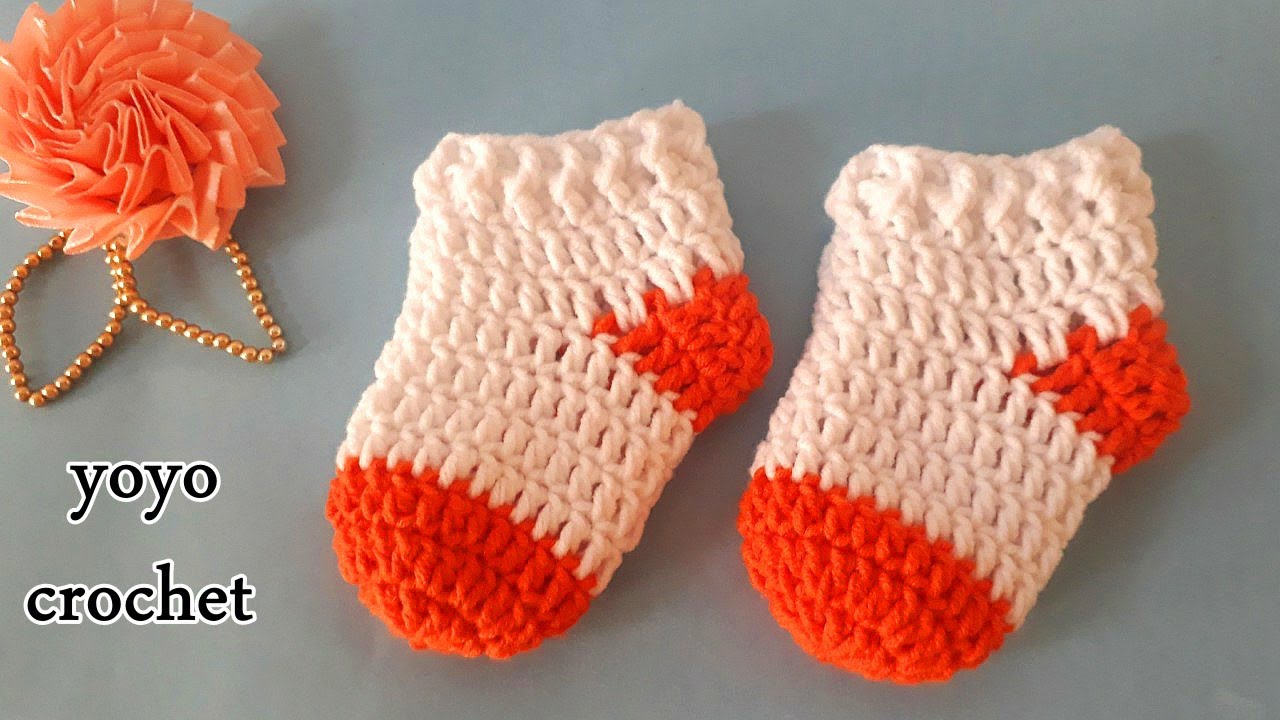 تعليم لكلوك كروشية / لطفل حديثى الولادة / بخطوات بسيطة شرح للمبتدئين -crochet a socks#يويو كروشية