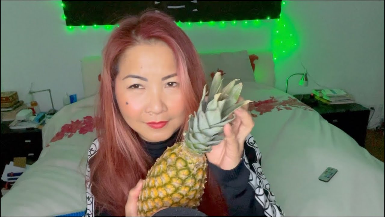 Asmr mouth sound 👄 same time tapping and scratching fruits. Requested #asmr