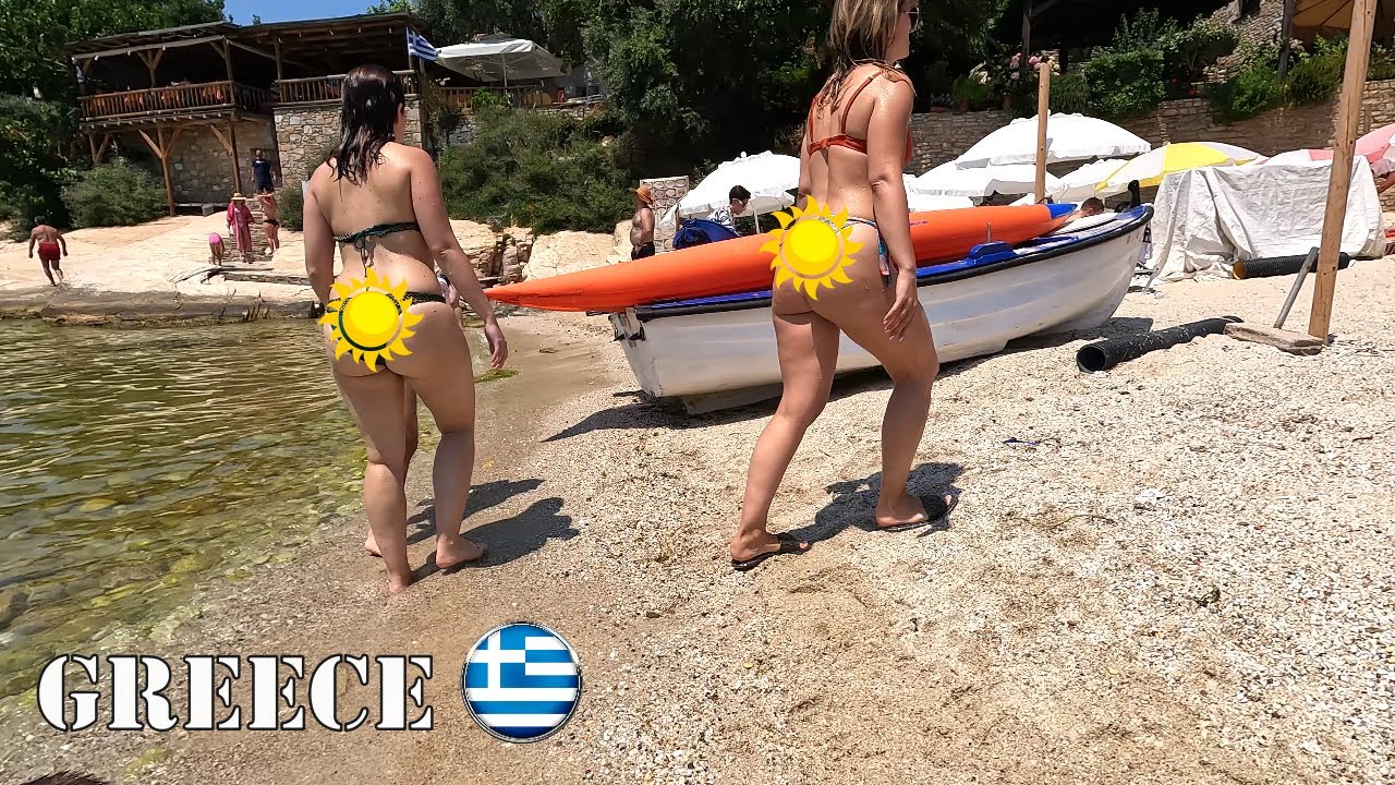 Hot day 🔥Greece🏖️ Thassos ALIKI beach walk 🏖️ Bikini beach
