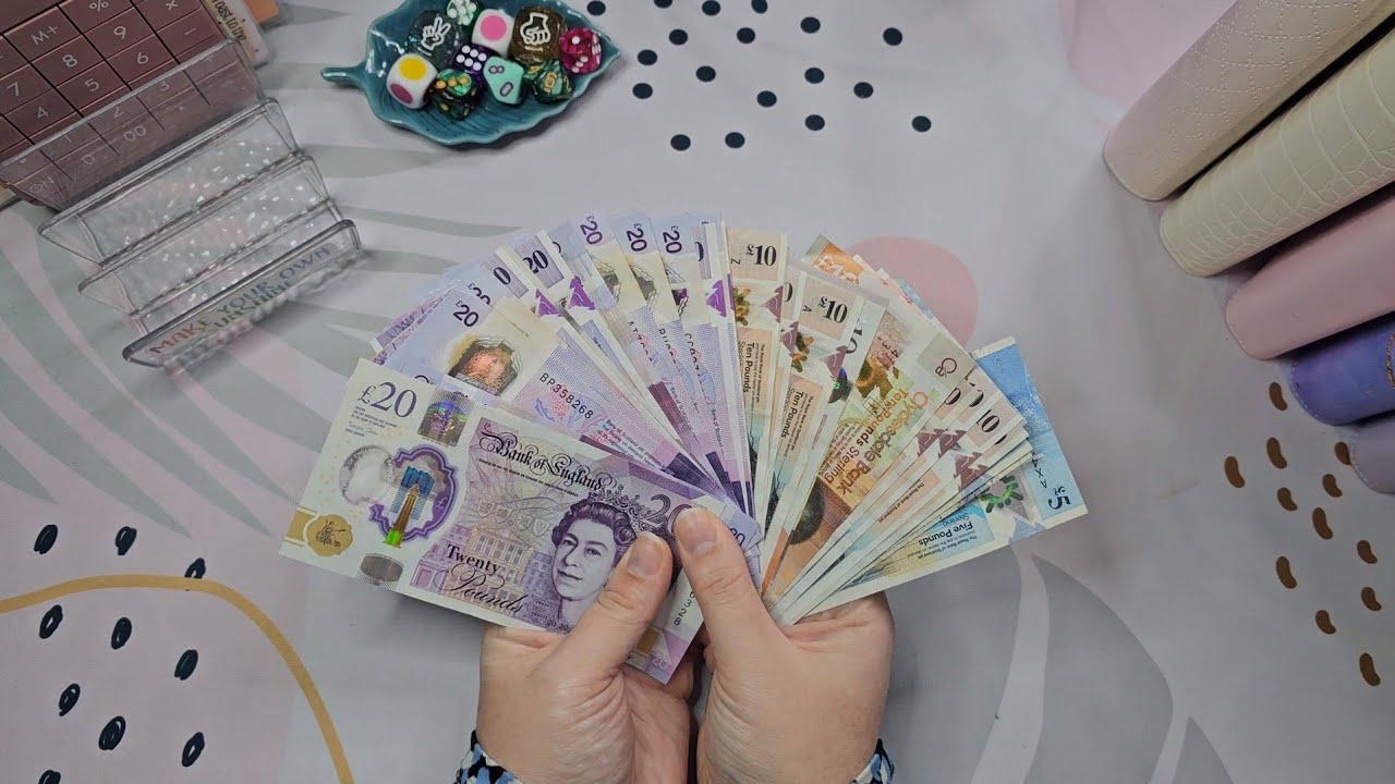 Cash stuffing £645 | Completed savings challenge reallocation | Sinking funds & budget UK