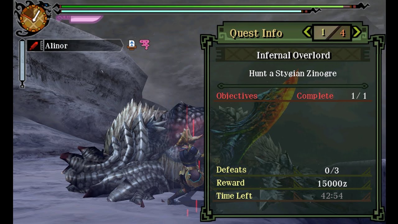 【MH3U/MH3G】G★2 Stygian Zinogre GS 7:06  ジンオウガ 亜種 大剣 7分06秒