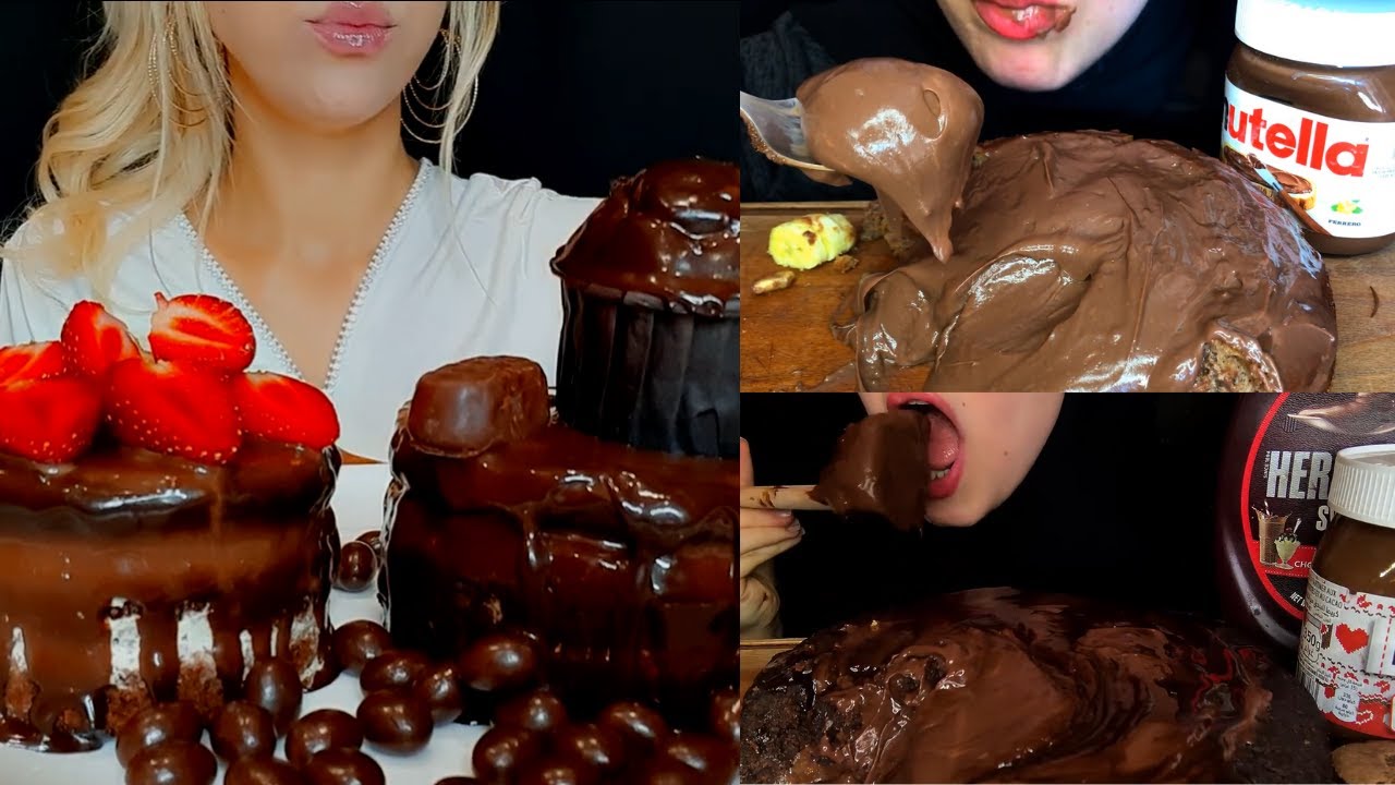 lets eat FERRERO NUTELLA&CHOCO LAVA with mukbangers  🎂| ASMR Compilation l LETS EAT WITH MUKBANGERS