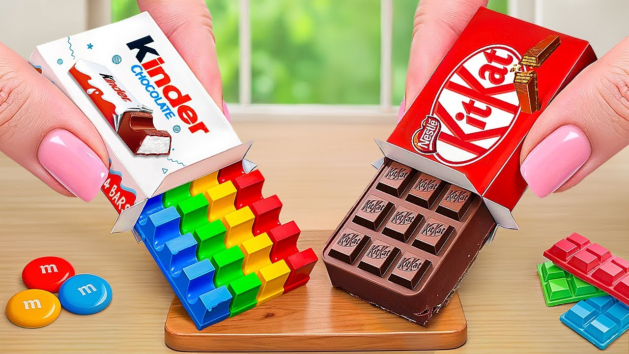 Kinder Chocolate vs Rainbow Cake: Epic Decorating Showdown! 🌈🍫