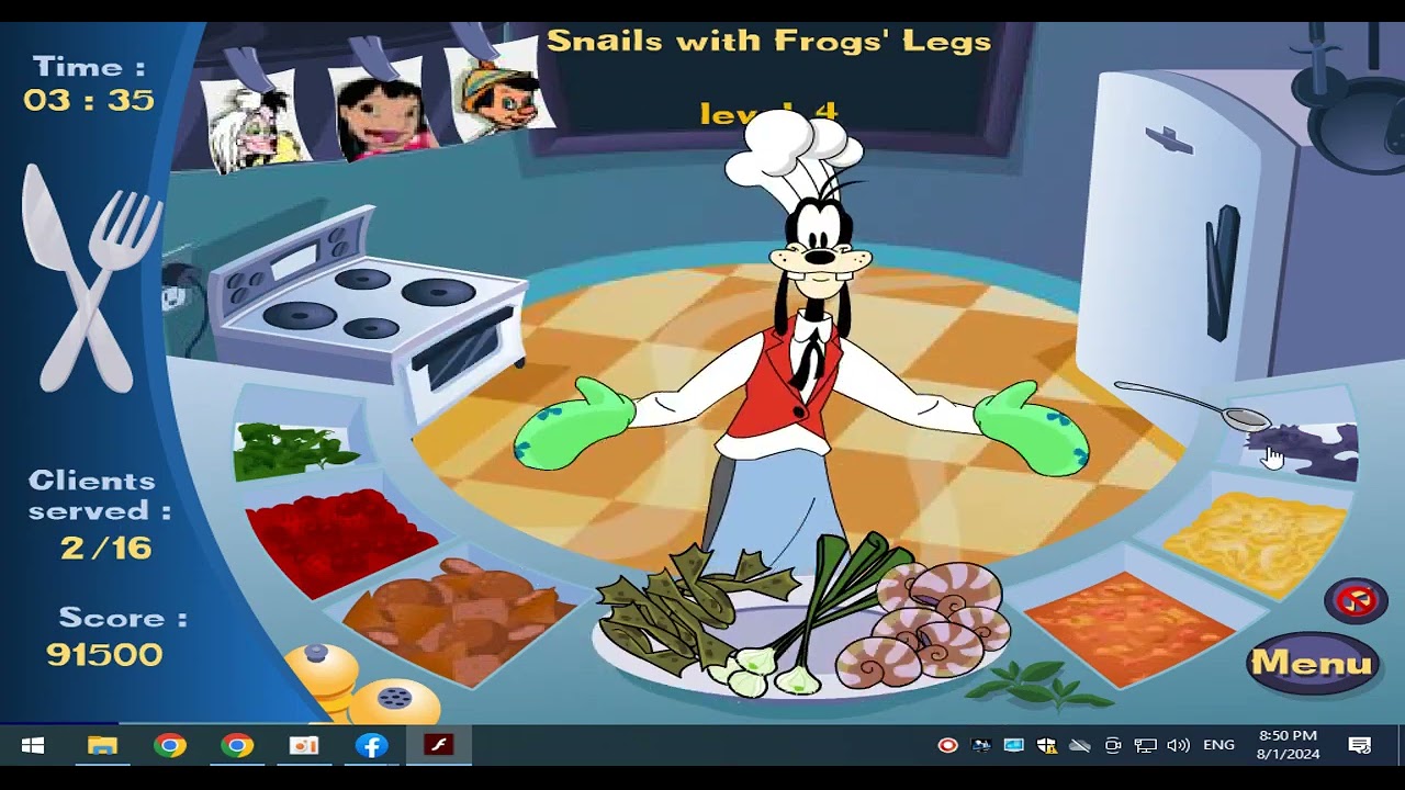 لعبة ميكي ماوس الطباخ فلاش اونلاين pack the house level 4 frenzy kitchen game  longplay