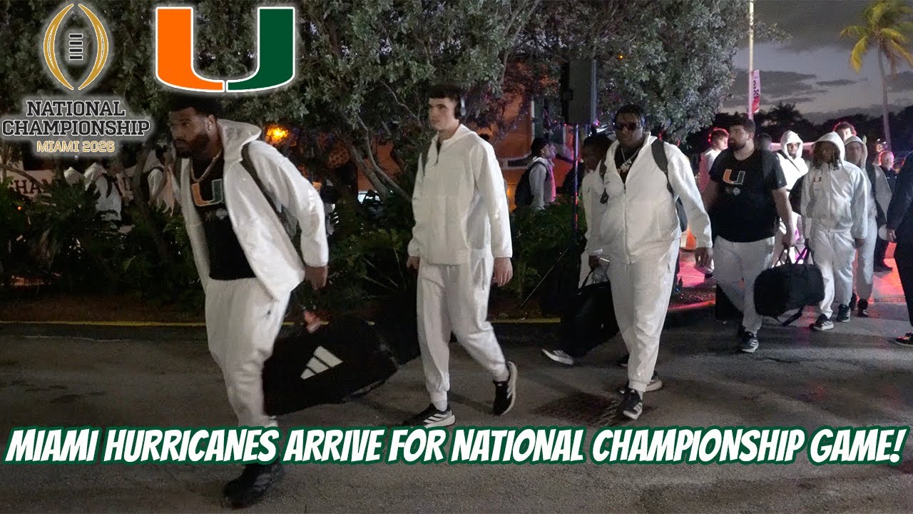 Miami Hurricanes Arrive at Team Hotel for National Championship Game