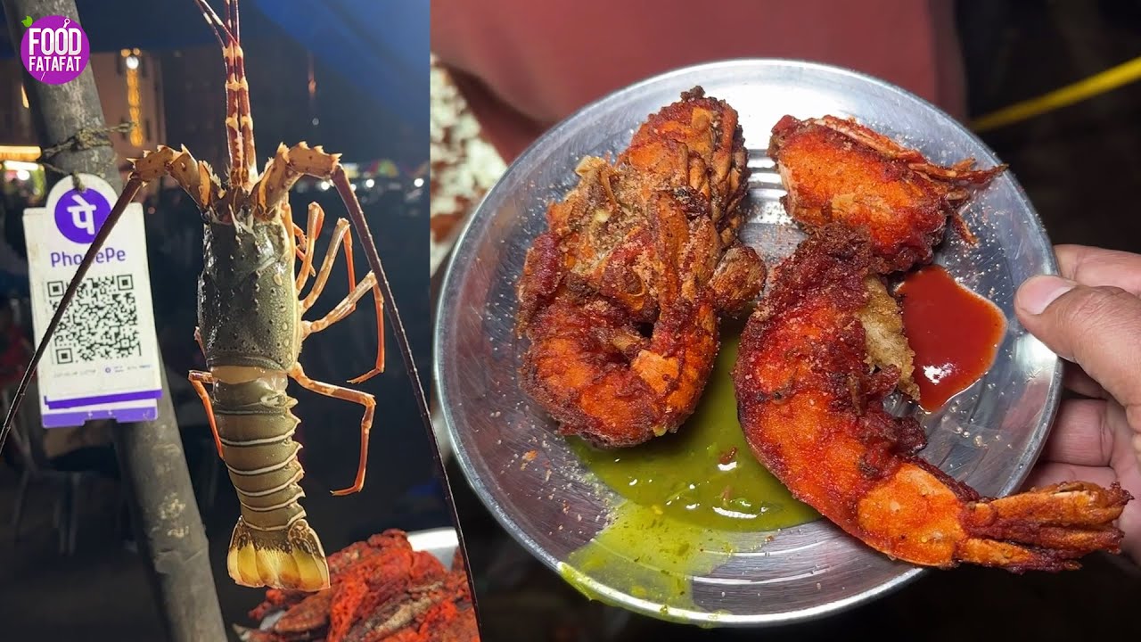 Giant Lobster/Prawns Fry At Puri Beach | Street Food Puri Odisha