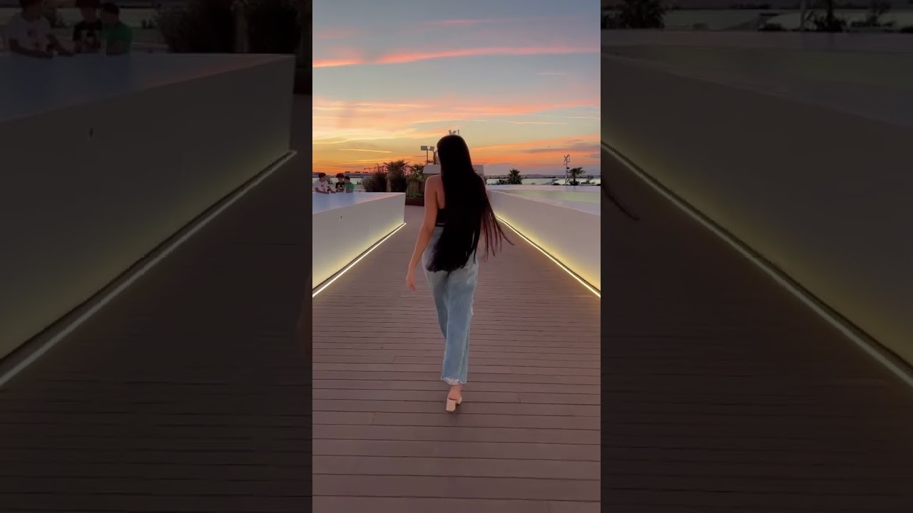 Sexy long hair running 