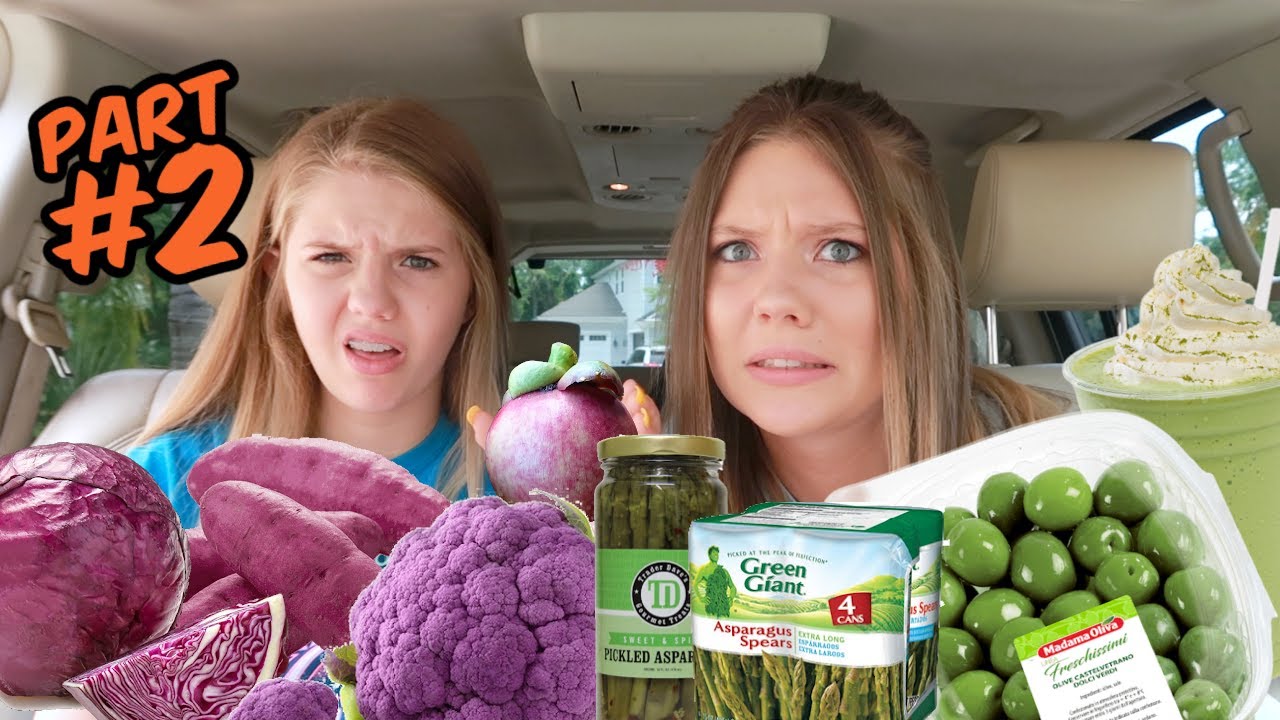 24 Hours Eating the Same Color Food || Part2 || Taylor & Vanessa