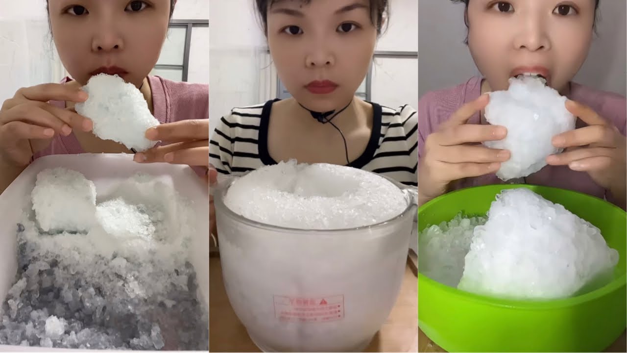 White Ice Eating ASMR | Crushed Ice | Ice Eating