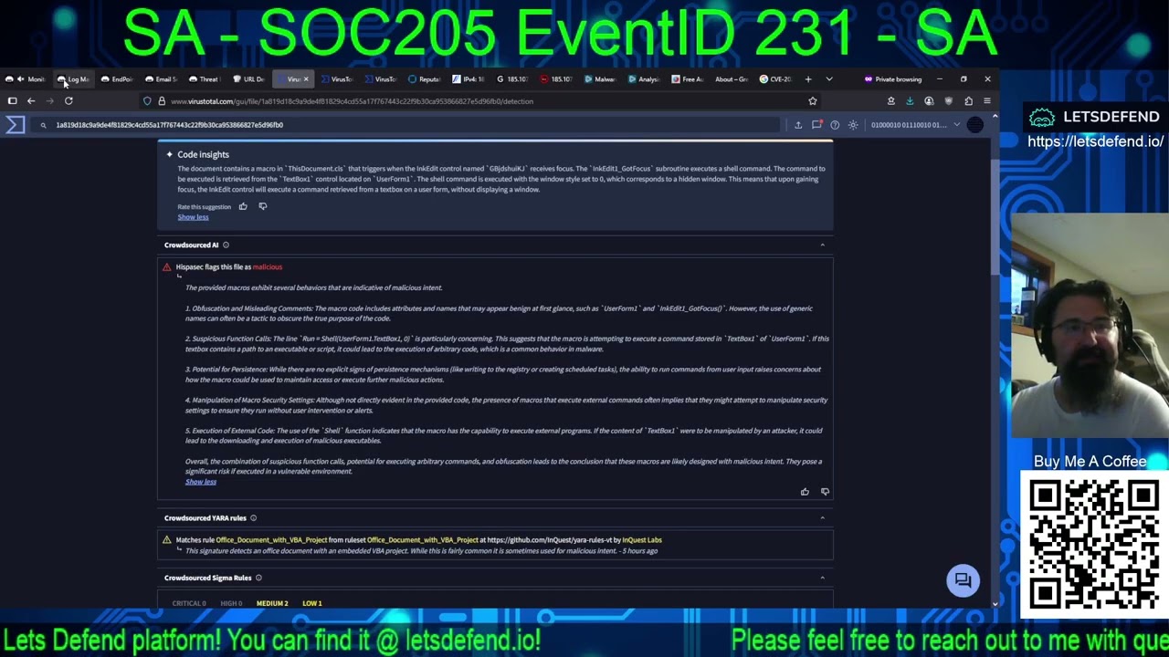 SA - SOC205-231 - Malicious Macro has been executed