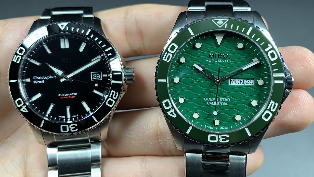 ¿El mejor diver por 1,000 usd? - Christopher Ward C60 Trident Pro 600 vs Mido Ocean Star 200C