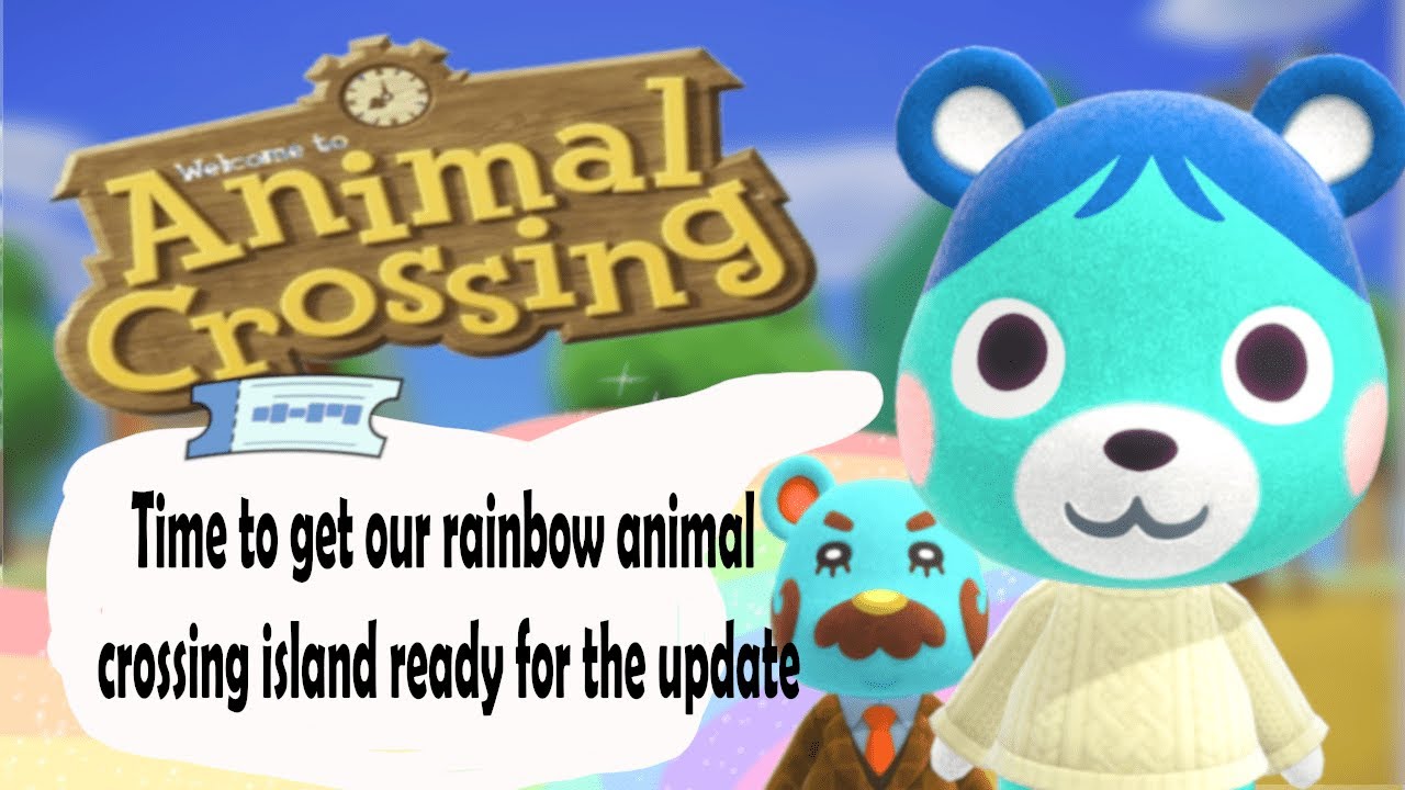 Let's get ready for the animal crossing new horizons update with a rainbow themed island.