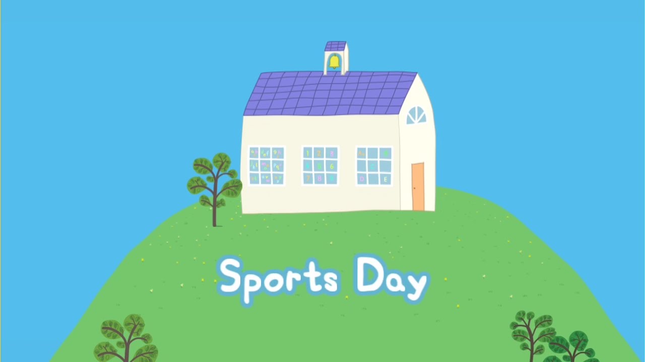 Peppa Pig and Sports Day - Obstacle Race, Long Jump, Bicycle Race, Tug of War and More Games