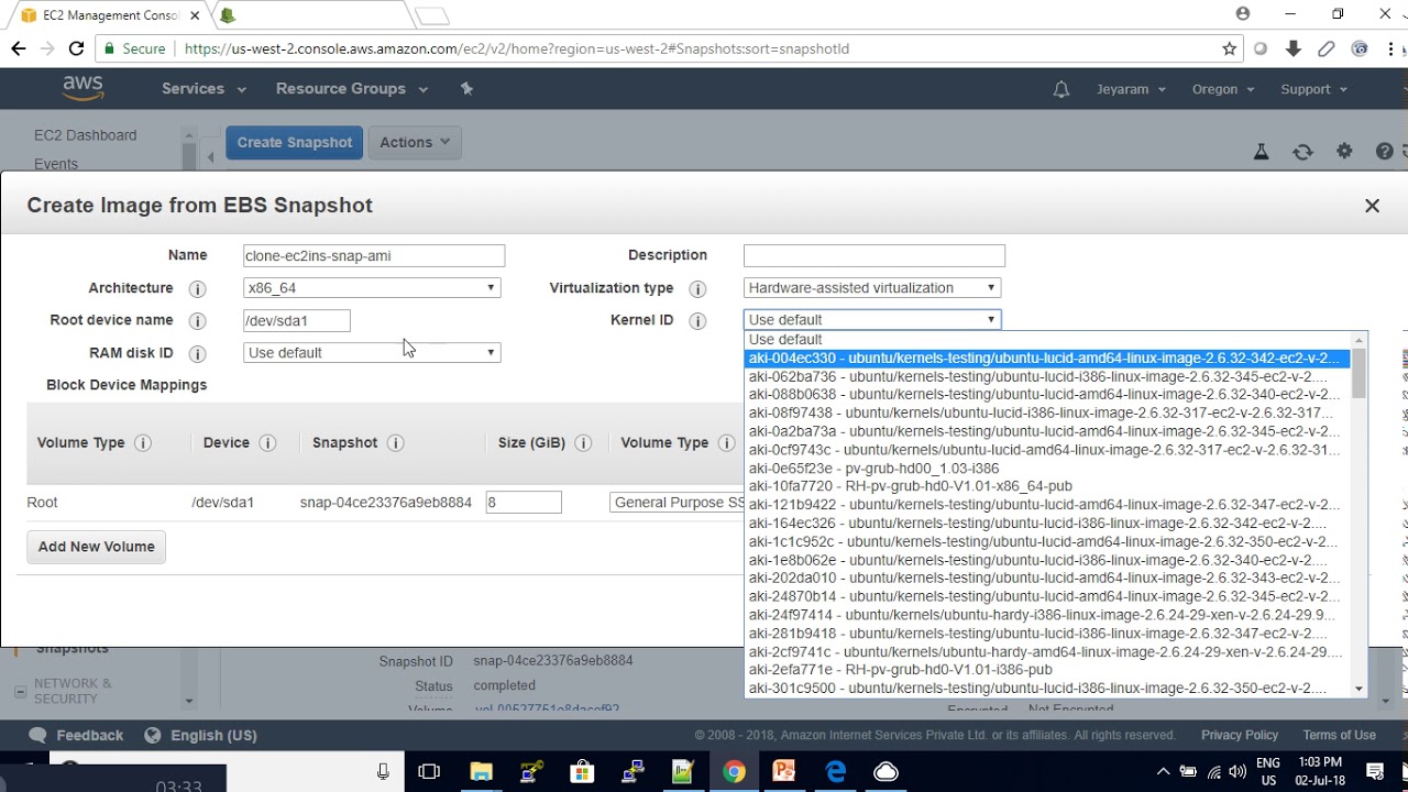 17  How to clone ec2 instance using snapshot backup
