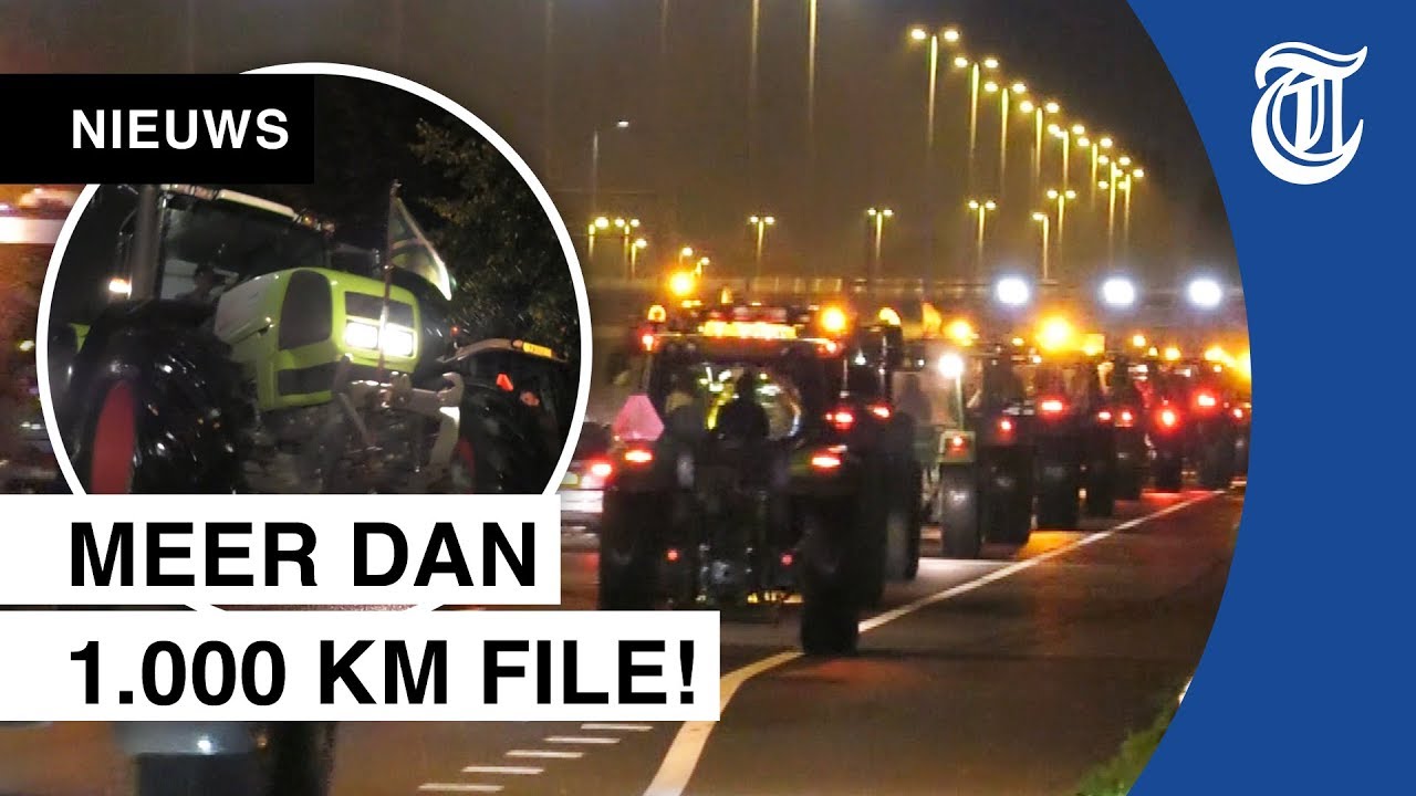 Chaos op de weg door massale tractortocht