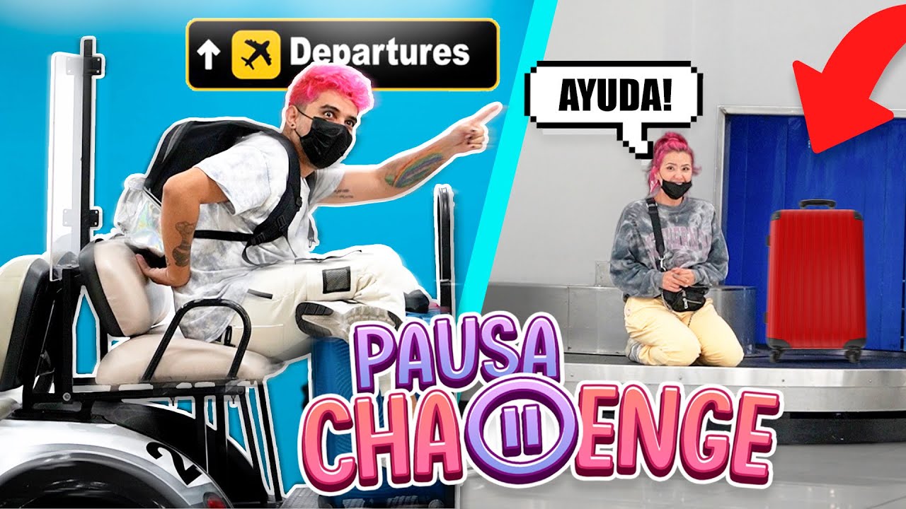 PAUSA CHALLENGE EN UN AEROPUERTO | USAMOS TODOS LOS BOTONES DEL CONTROL 🥵